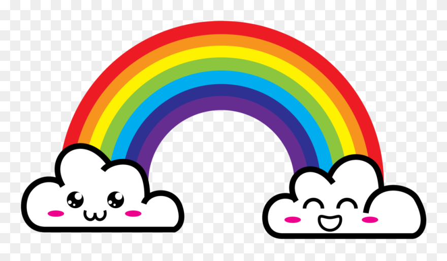 Transparent Cartoon Cloud Png - Rainbow With Clouds Clipart Png