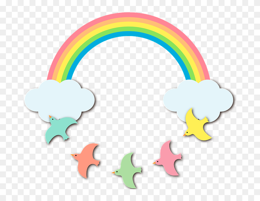 Rainbow Birds Clipart - Png Download