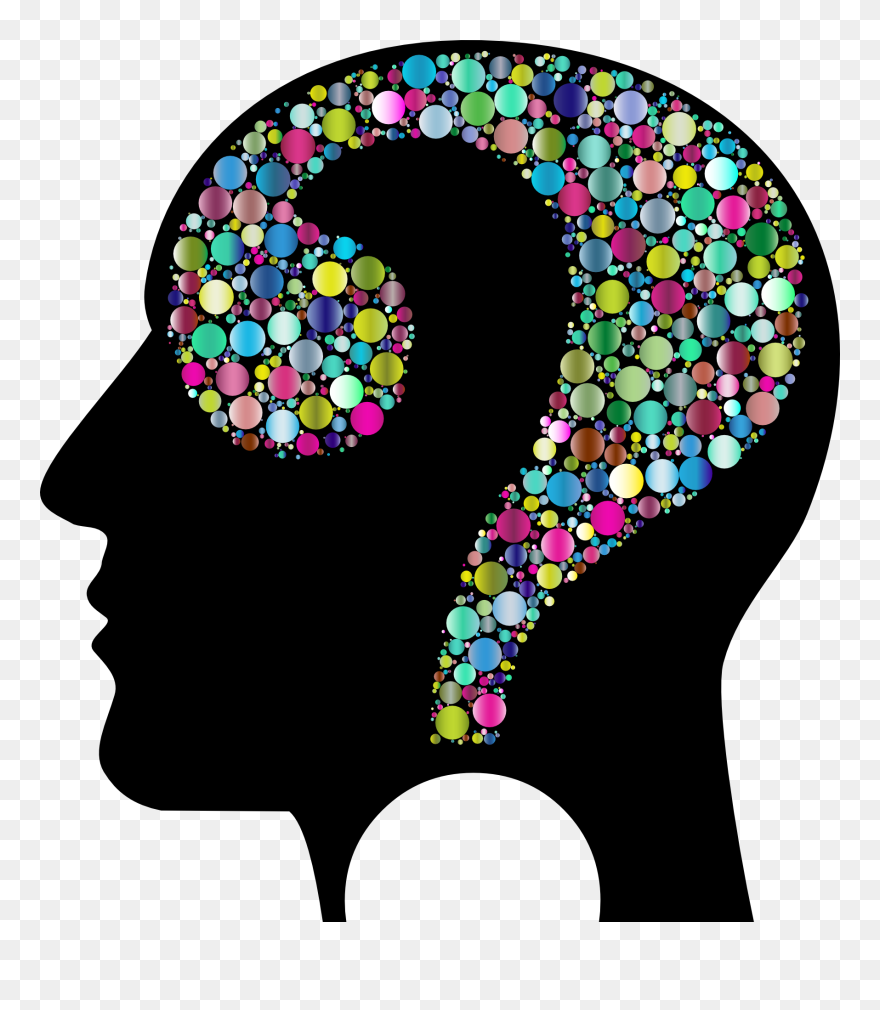 Brain With Question Marks Clipart