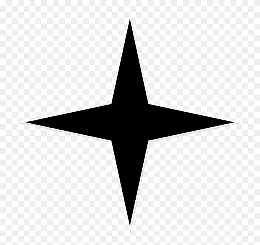 Triangle Star Symbol Symmetry - 4 Pointed Star Clipart