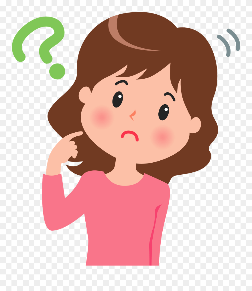 Woman Question Clipart - 首 を かしげる イラスト フリー - Png Download