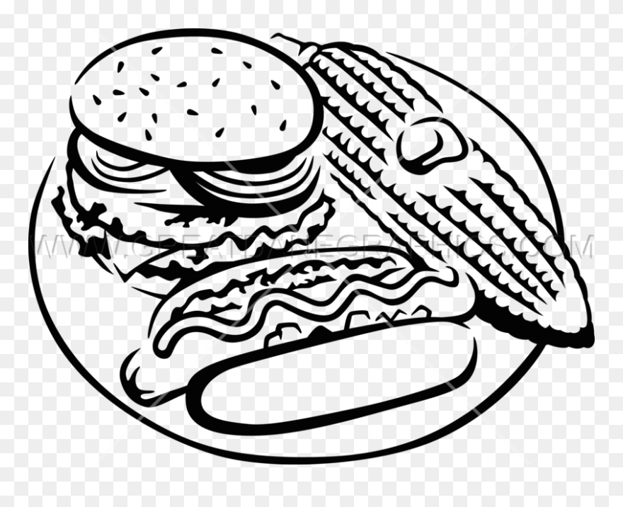 Black And White Hot Dog Clipart Picture Free Library - Clip Art - Png Download