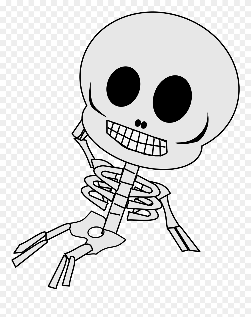 Halloween Clipart Skeleton - Cartoon Skeleton - Png Download