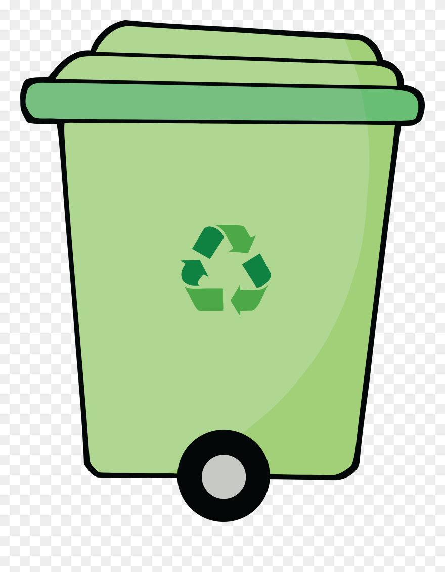 Transparent Trash Can Clipart - Trash Can Recycling Bin Cartoon - Png Download