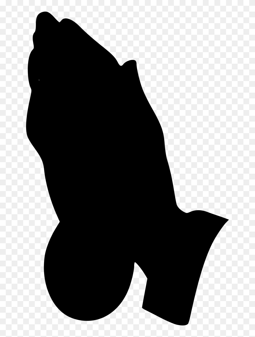 Onlinelabels Clip Art - Praying Hands Silhouette Clip Art - Png Download