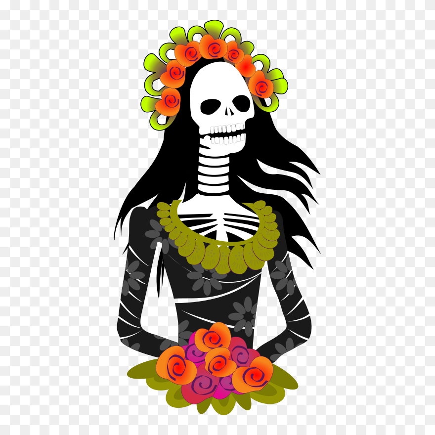 Free Calavera Black - Dias De Muertos .png Clipart