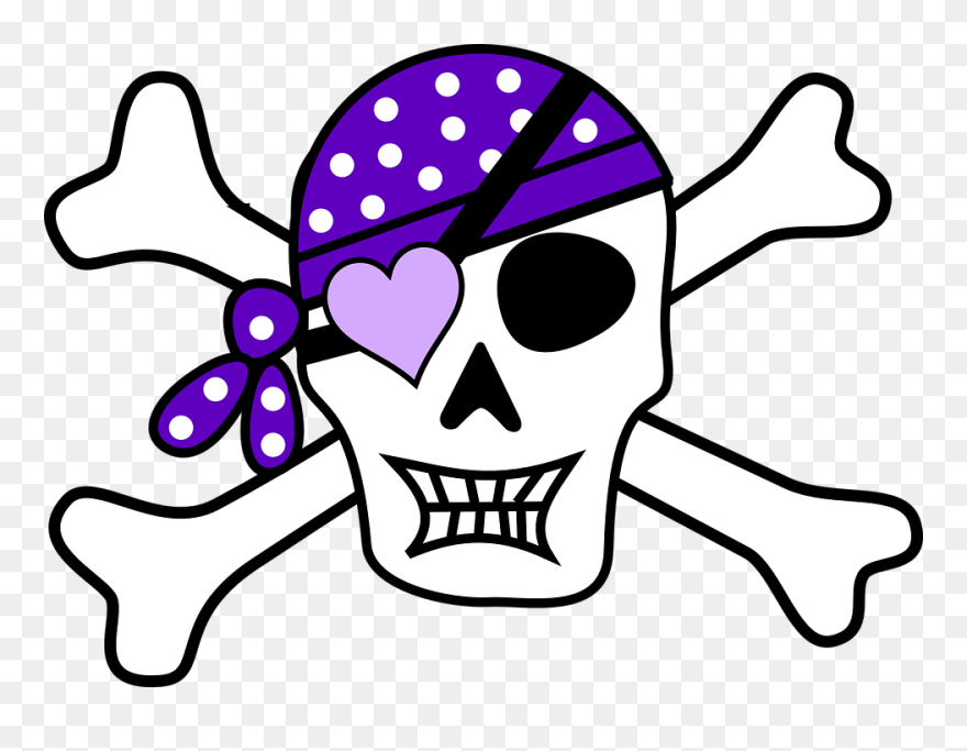 Clipart Halloween Skeleton Vector Pirate Skeleton Clipart - Cute Pirate Skull Clipart - Png Download