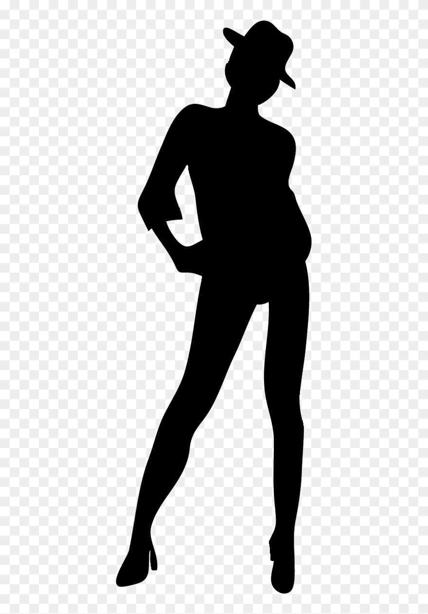 Silhouettes Of People - Women With Hat Silhouette Clipart