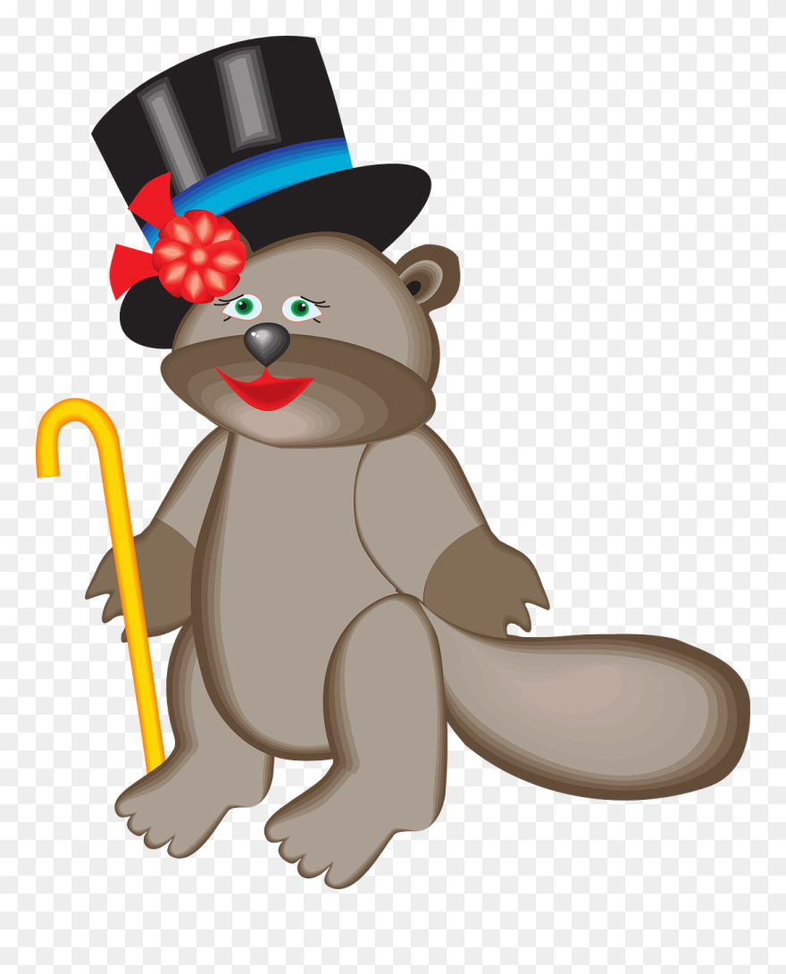 Transparent Dancing Leprechaun Clipart - Beaver In A Top Hat - Png Download