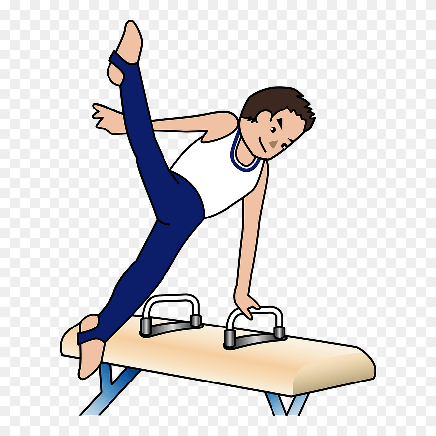 Pommel Horse Gymnastics Clipart - 体操 選手 イラスト 無料 - Png Download