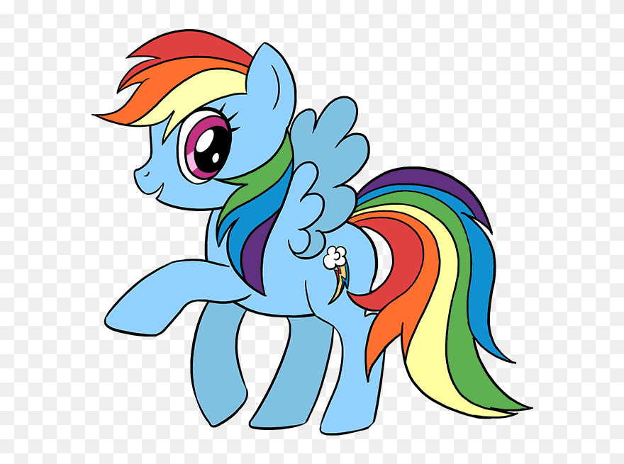 How To Draw My Little Pony Rainbow Dash - My Little Pony Unicorn Drawing Clipart