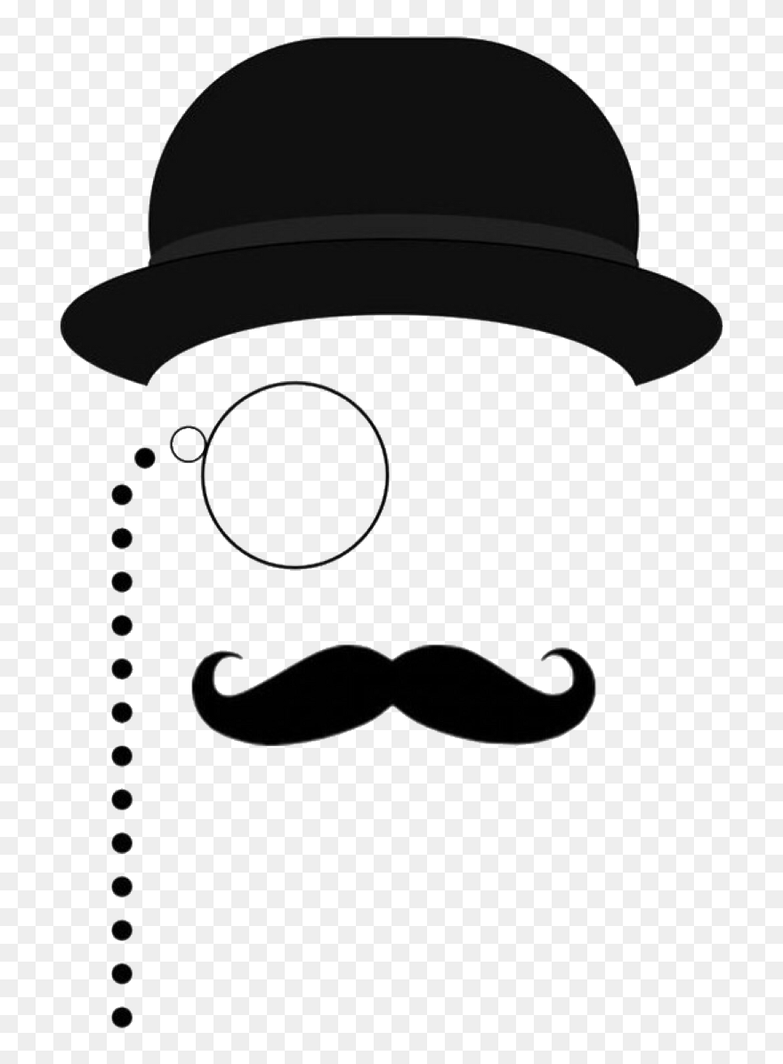 Monocle Clipart Bowler Hat - Man Silhouette Bowler Hat - Png Download