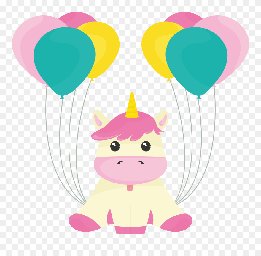 Clipart Balloons Peach - Clip Art Unicorn Borders Png Transparent Png