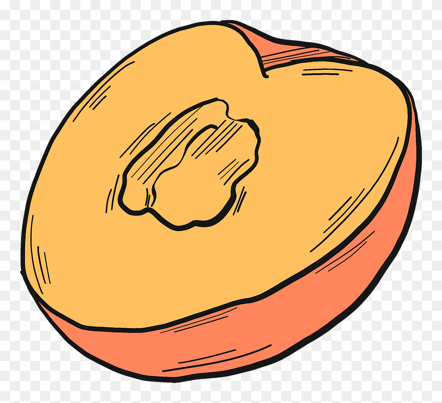 Half Peach Clipart - Png Download