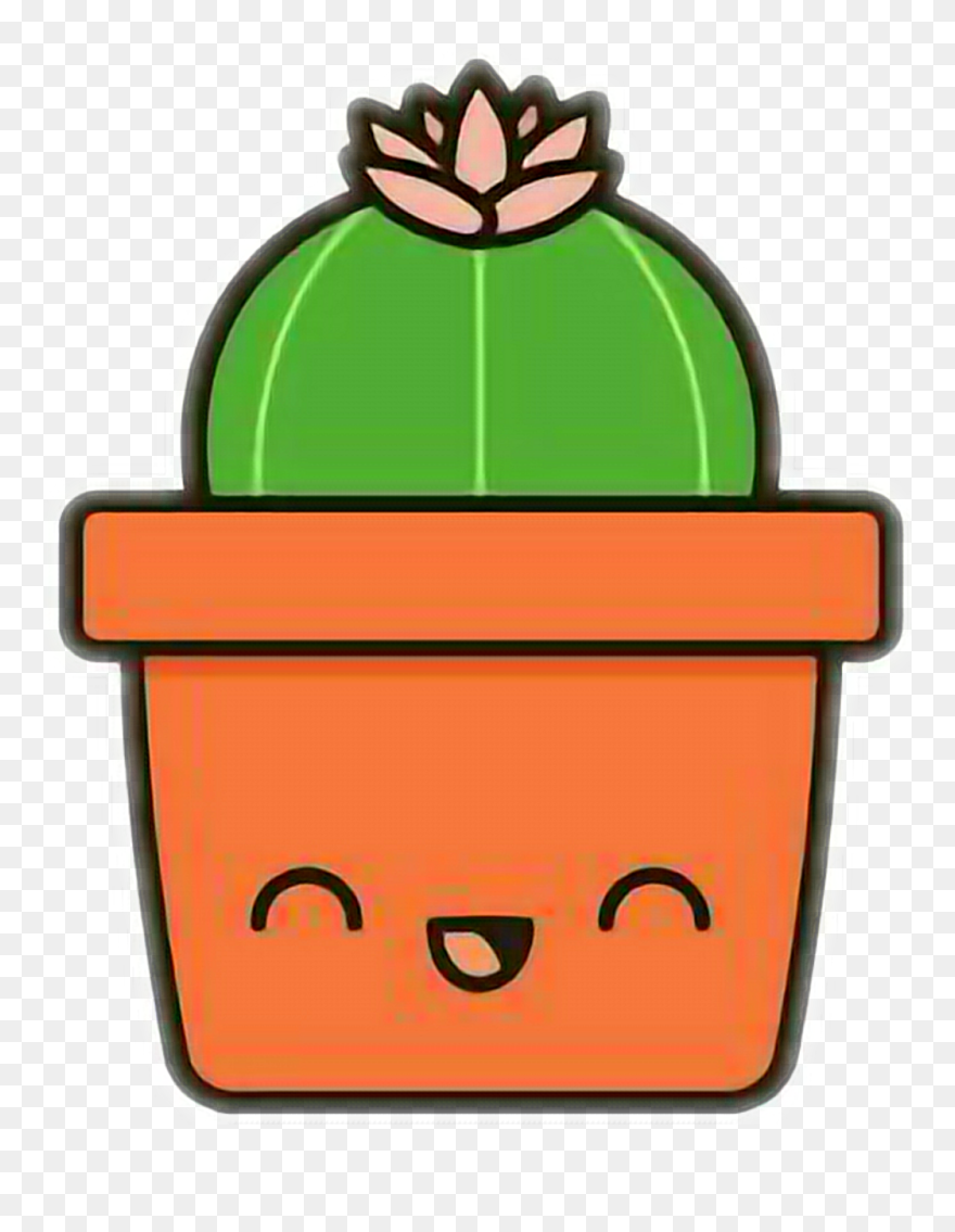 Cactus Kawaii Transparent & Png Clipart Free Download - Cute Cactus Sticker Kawaii