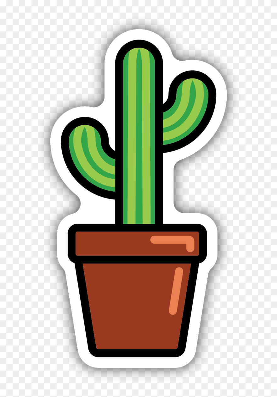 Cactus Sticker - Potted Cactus Stickers Clipart