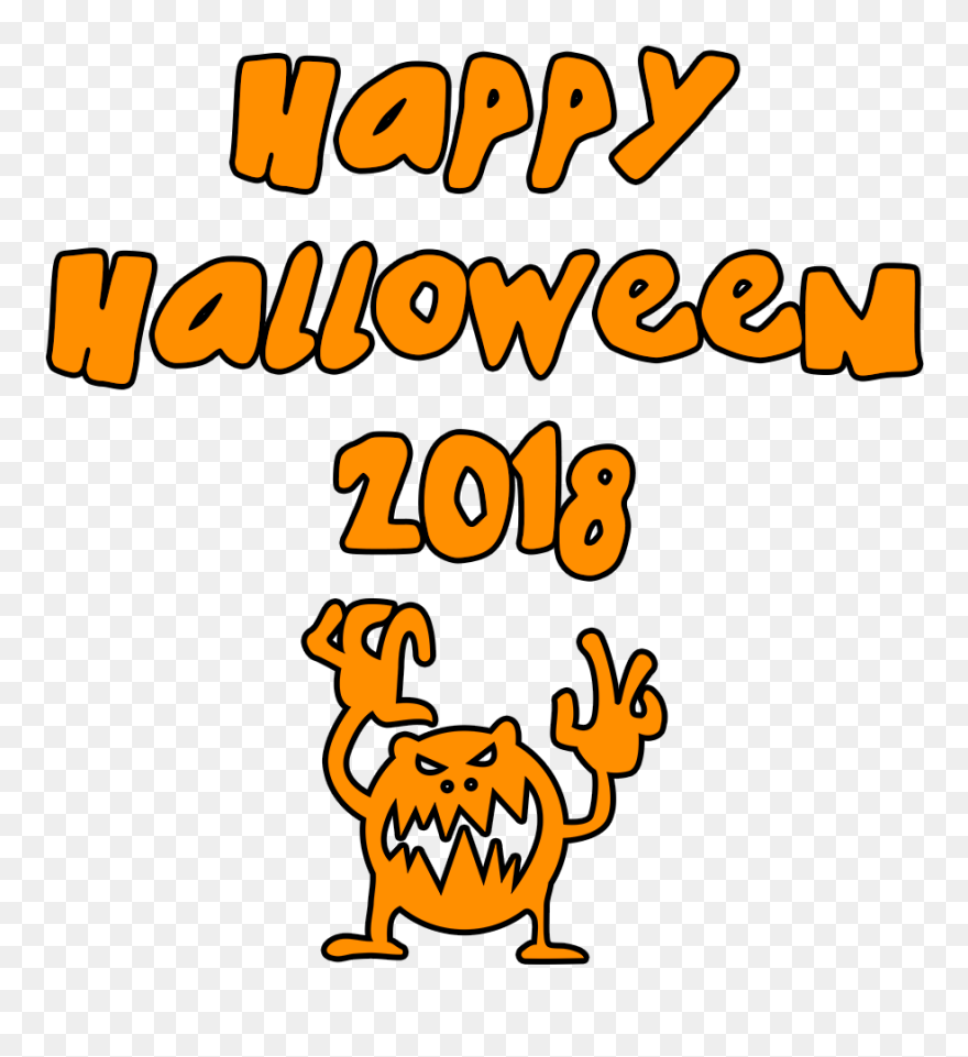 Happy Halloween 2018 Scary Monster - Portable Network Graphics Clipart