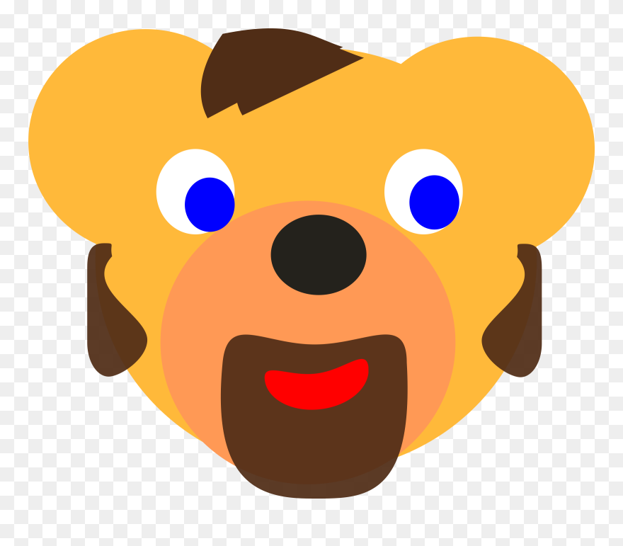 Vector Drawing Of Bear With Beard - Animals Head Clipart - Png Download