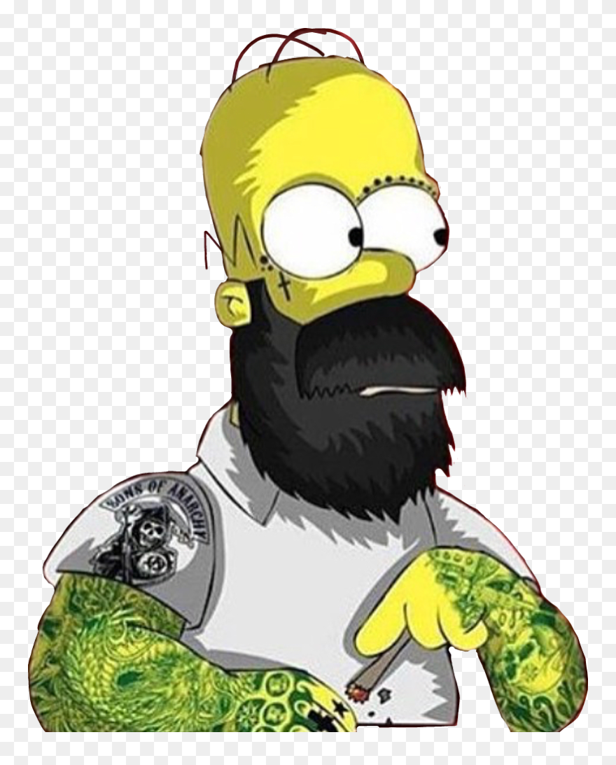 Homer Simpson Beard Marihuanna Porro Sonsofanarchy - Homer Simpson Beard Clipart