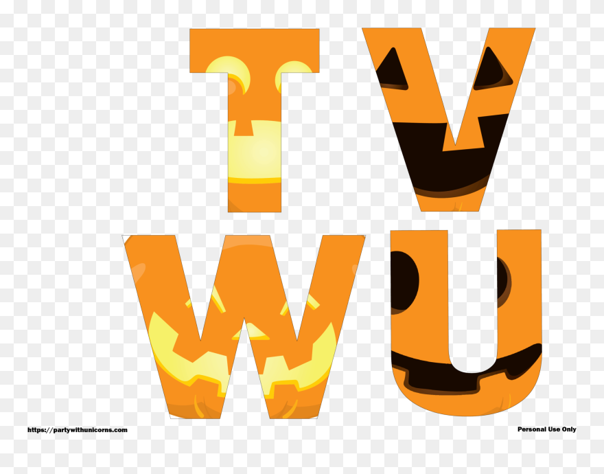 Halloween Letters Printable - Happy Halloween Lettering Printable Clipart