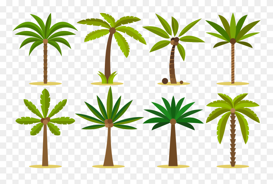 Vector Graphics Palm Trees Clip Art Design Tattoo Art - Palmier Flat Design - Png Download
