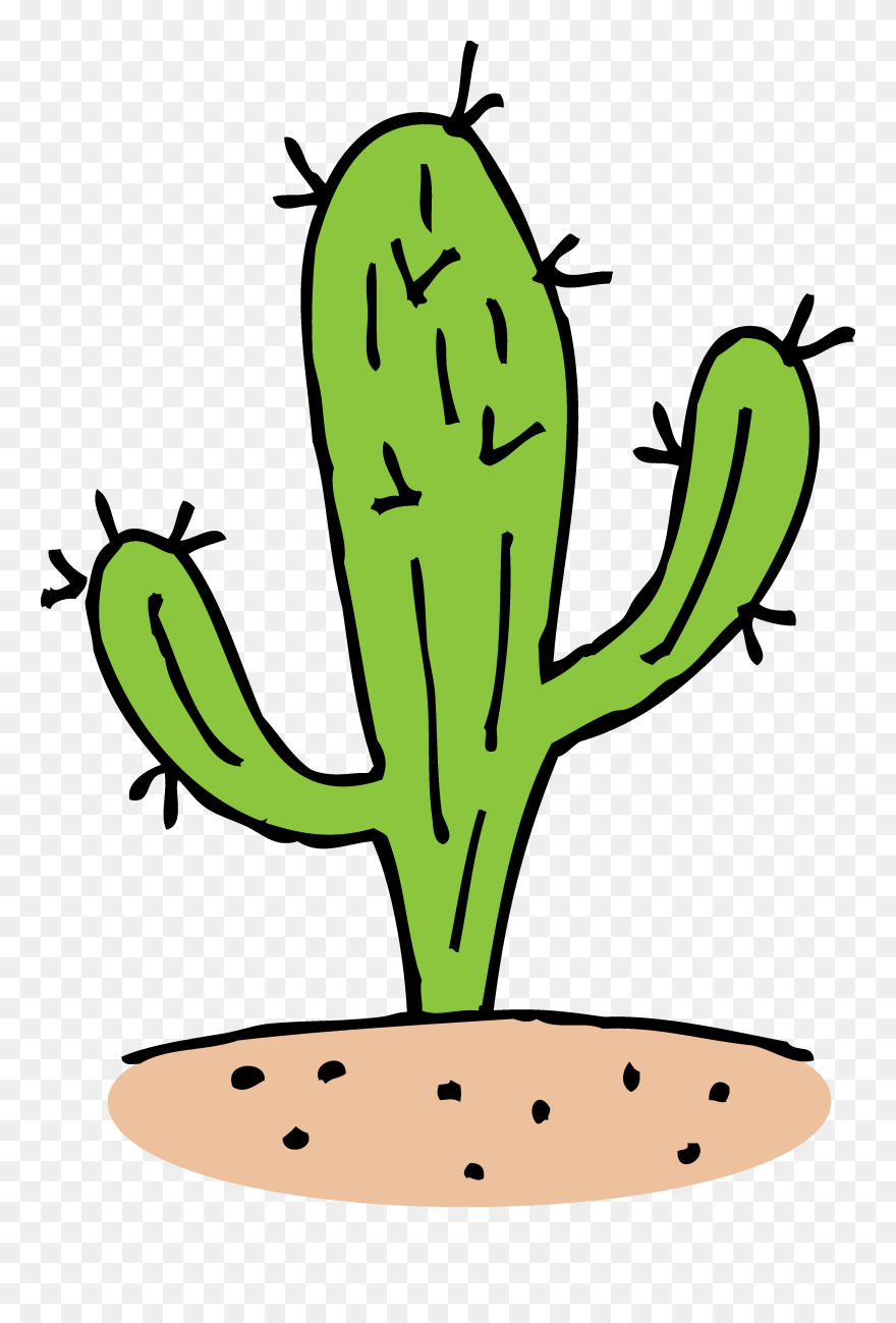 Cactus Black And White Clipart - Png Download
