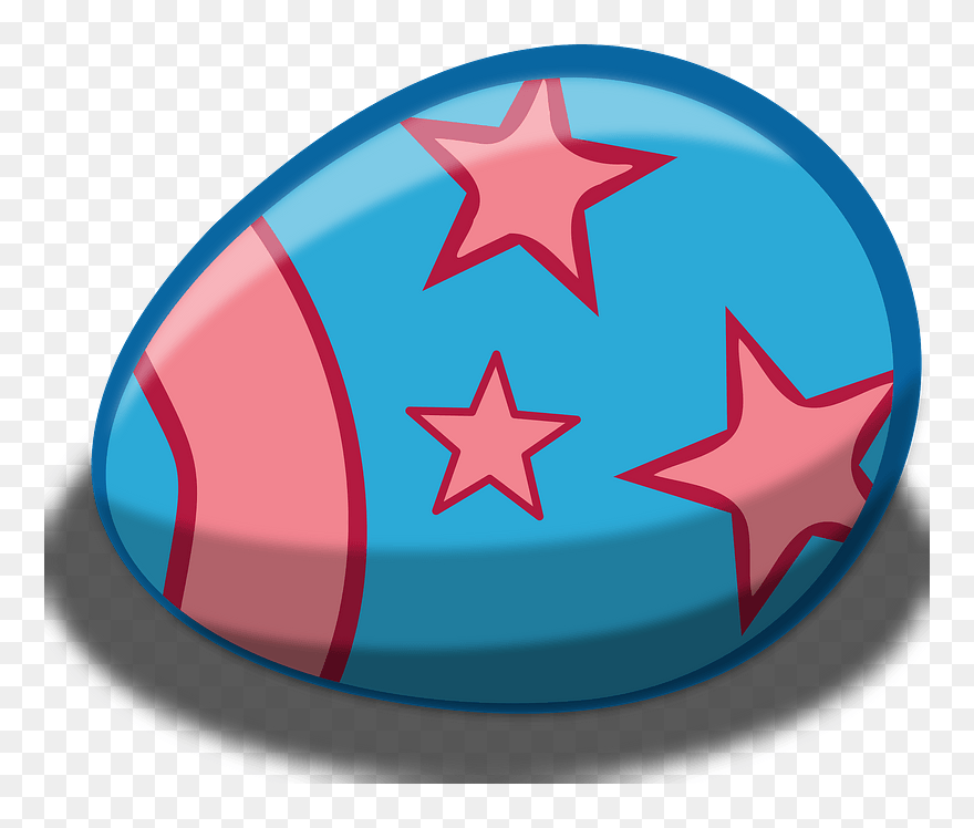 Easter Egg Blue Stars Clipart - Easter Egg Clip Art - Png Download