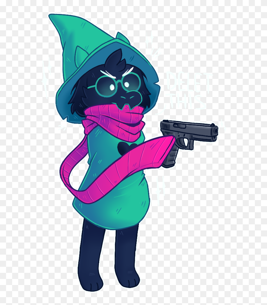 Delet This Ralsei Discord Emoji - Ralsei Holding A Gun Clipart