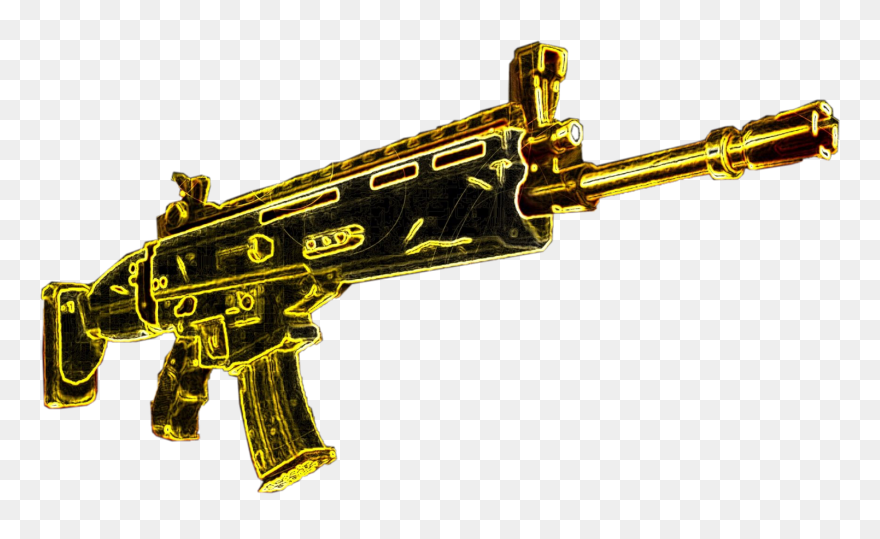 Gun Clipart Fortnite, Gun Fortnite Transparent Free - Fortnite Scar Png Transparent