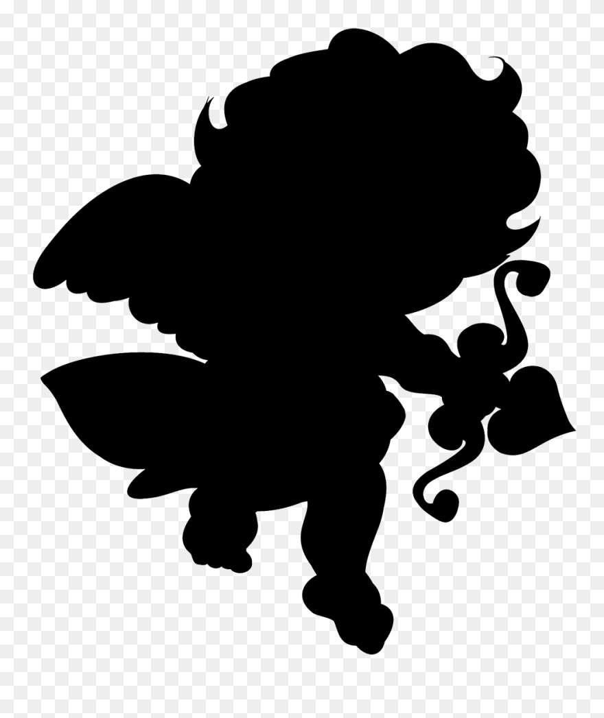 Small Cupid Silhouette - Cupid In Silhouette Clipart