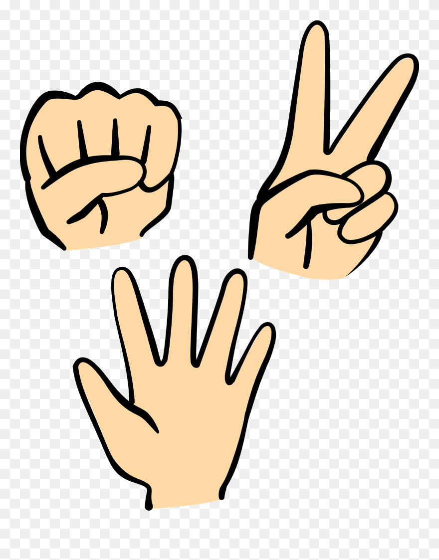 Rock Paper Scissors Hands Clipart - 手 の イラスト 簡単 - Png Download