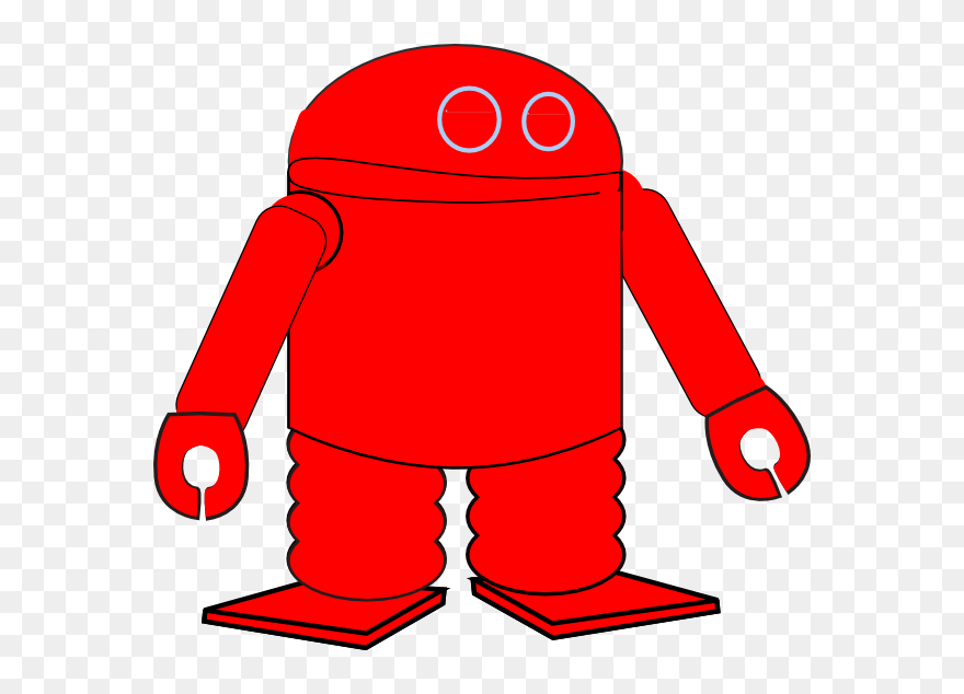 Red Clip Art At - Red Robot Kids Clipart - Png Download