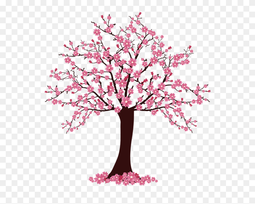 Cherry Blossom Tree Clip Art - Cherry Blossom Tree Clipart - Png Download