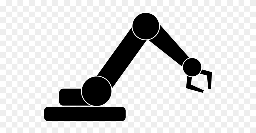 Robot Factory Arm Clipart Black And White Vector Transparent - Simple Robot Arm Drawing - Png Download