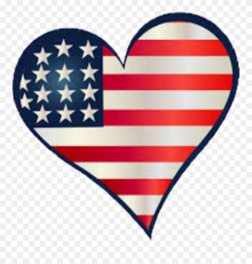 #heart#usa#flag#america - Usa Flag Heart Shape Clipart