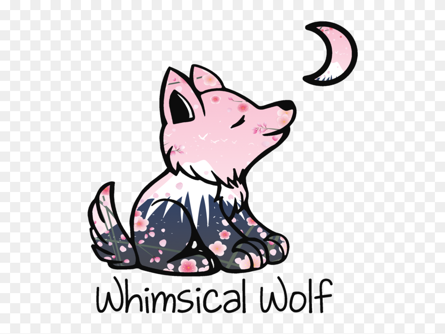 Cherry Blossom - Cherry Blossom And Wolf Clipart