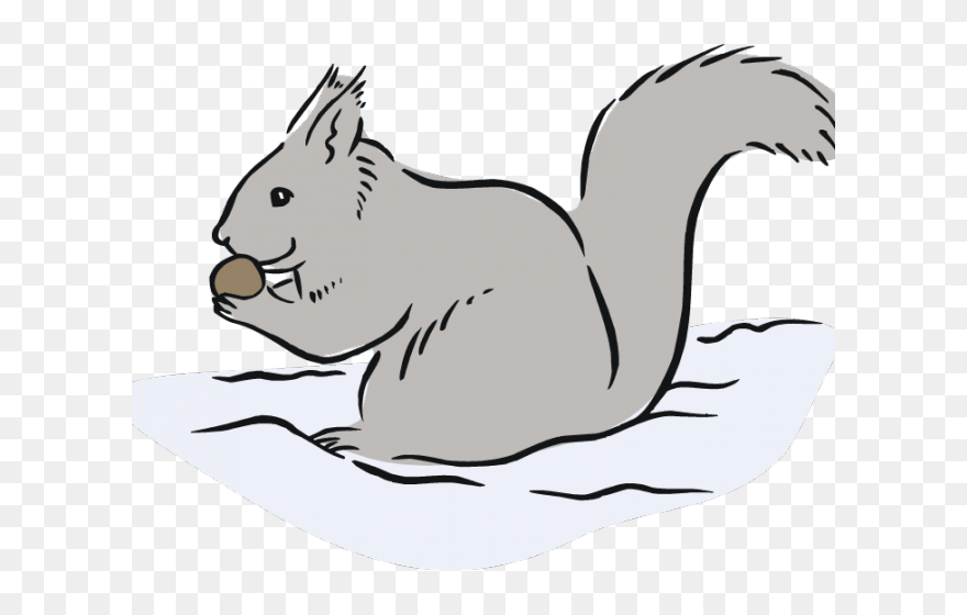 Gray Squirrel Clipart Cute Free Clipart On - Free Clipart Black And White Squirrels - Png Download