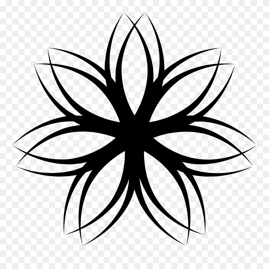 Line Art Flower - Vector Flower Png Clipart Transparent Png