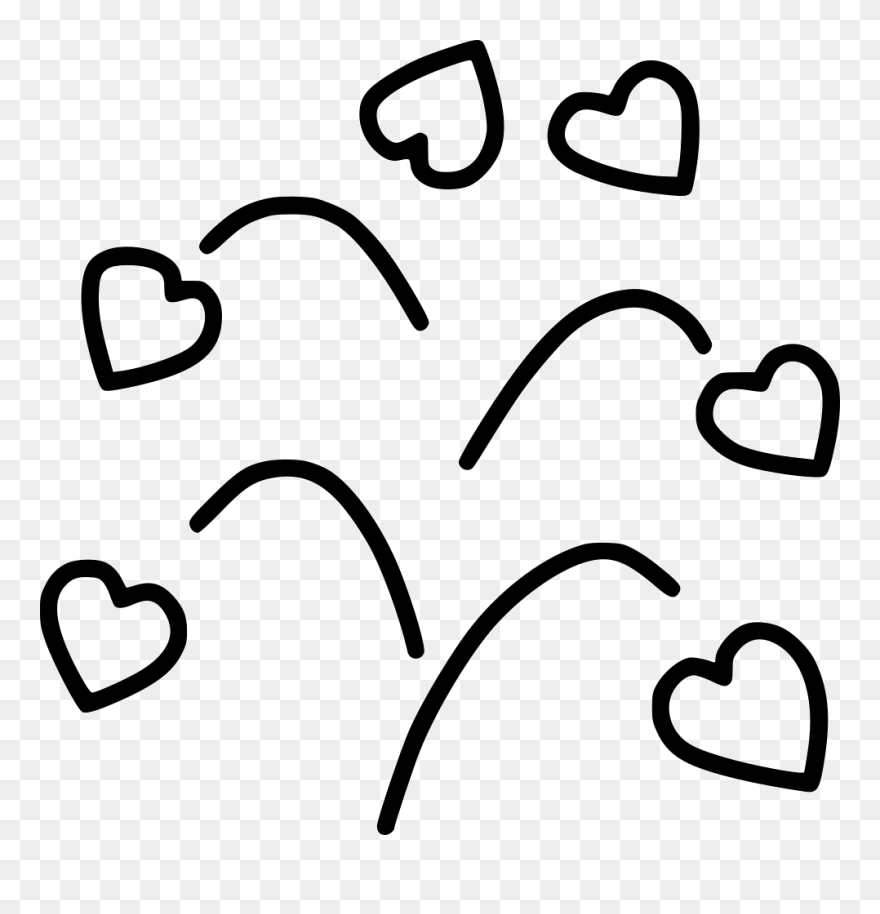 Blossom Day Tree Heart Comments - Line Art Clipart