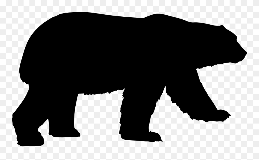 Grizzly Bear Silhouette American Black Bear Clip Art - Vector Polar Bear Silhouette - Png Download