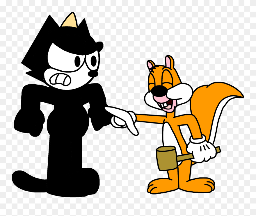 Toongirl18 12 5 Felix Angry At Screwy Squirrel By Marcospower1996 - Cartoon Clipart