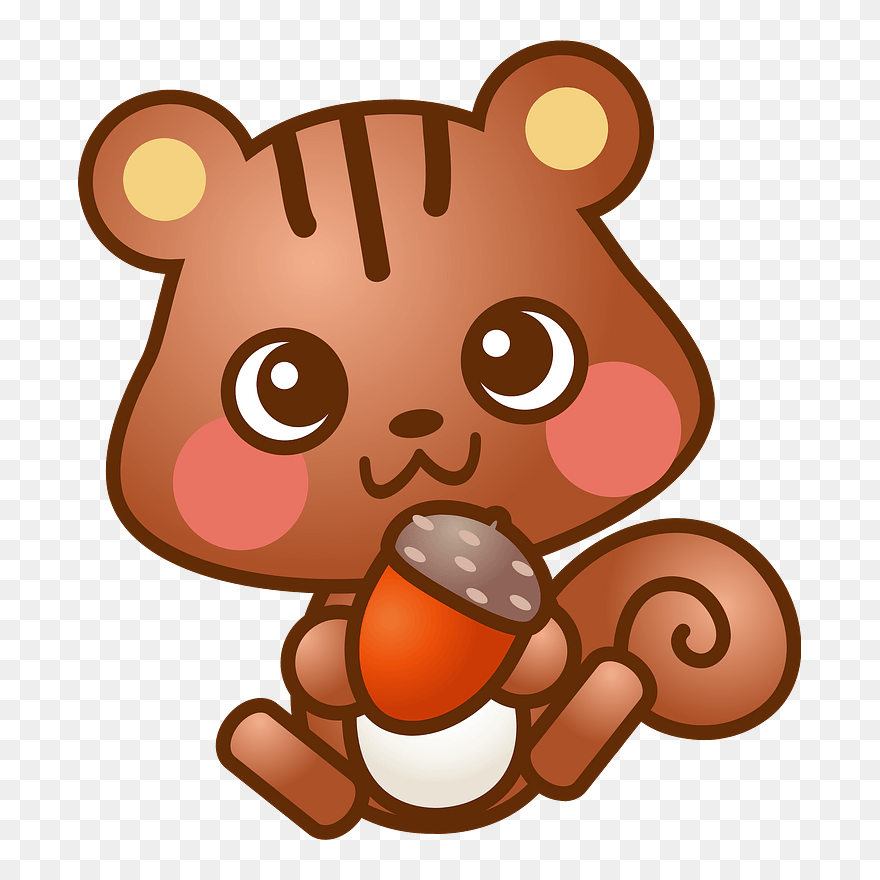 Squirrel Animal Clipart - リス が クリ を 持っ てる - Png Download