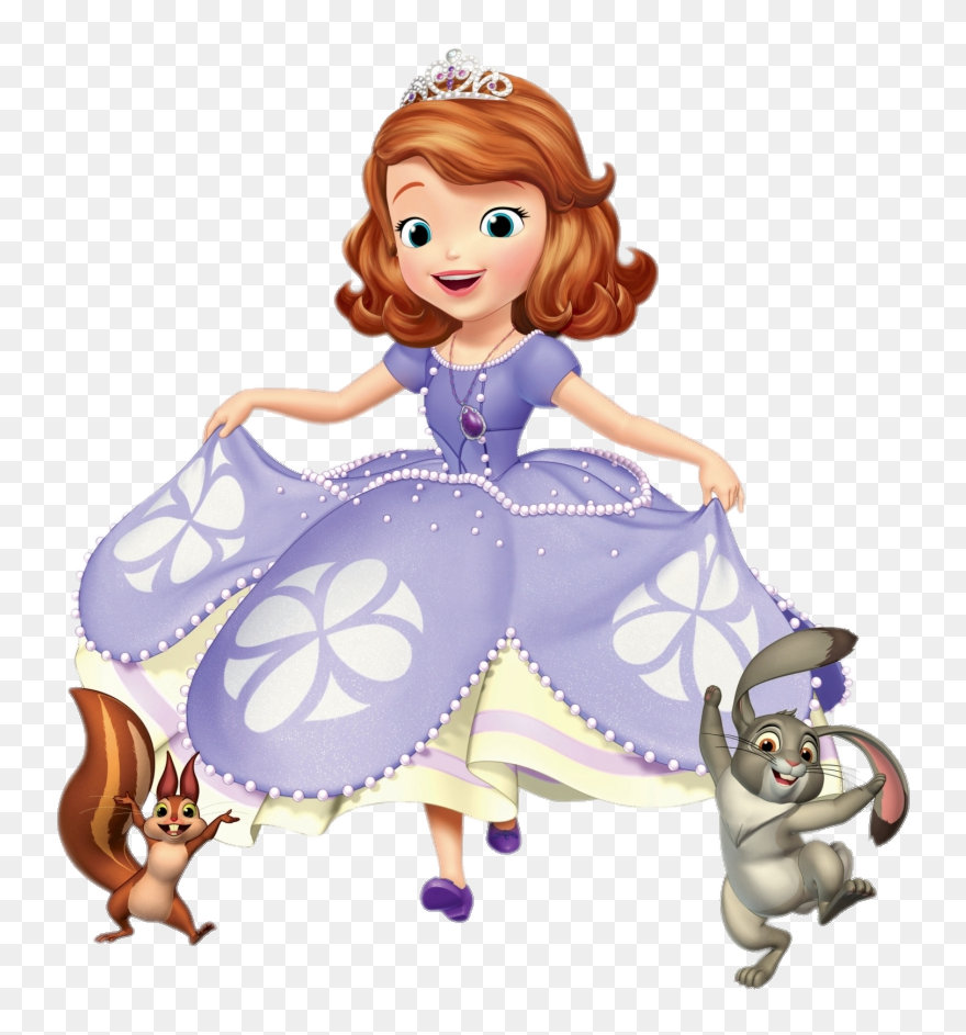 Sofia The First Dancing With Squirrel And Rabbit - Transparent Sofia The First Png Clipart