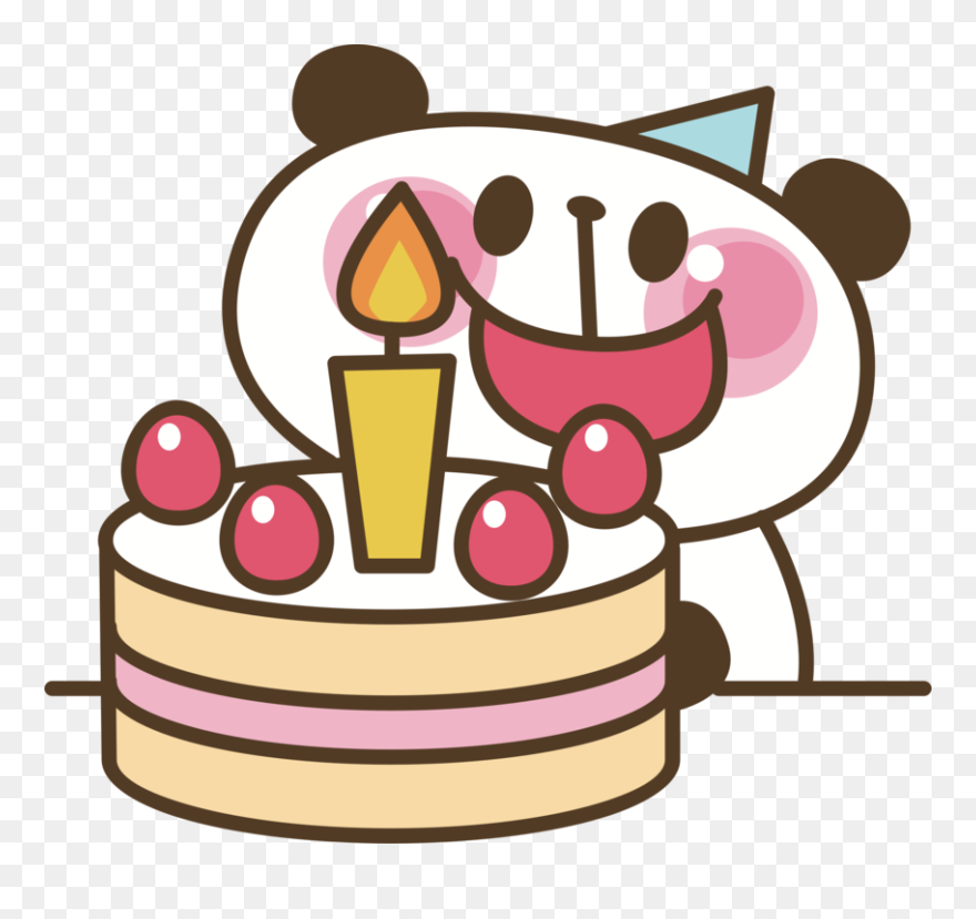 Cake,birthday,yongsan Public Library - Cake Panda Drawing Clipart