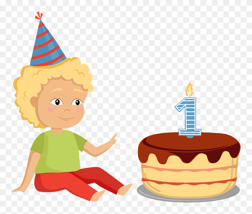 Birthday Boy With A Cake Clipart - Png Download
