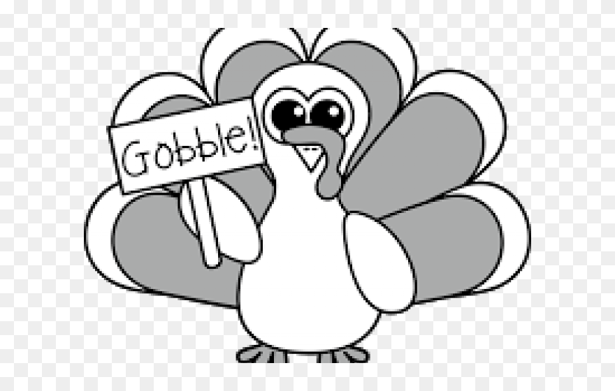 Cute Turkey Clipart Black And White - Png Download