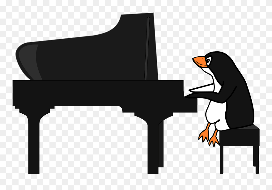 Penguin Playing Piano Clipart - Png Download