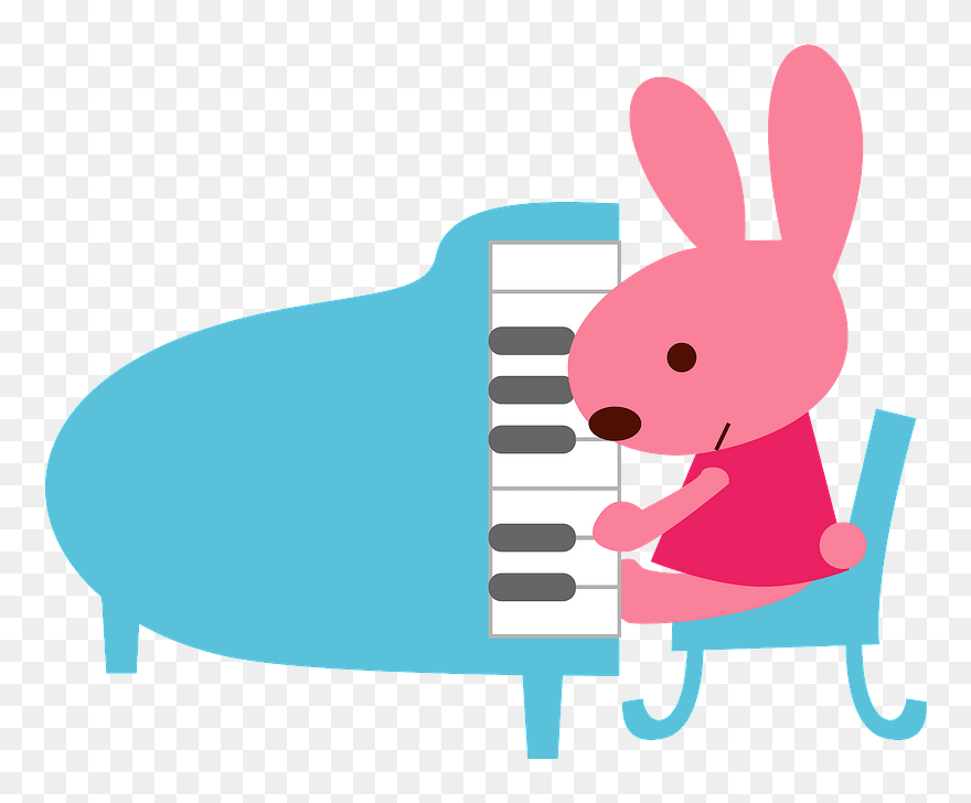 Rabbit Playing Piano Clipart - Png Download
