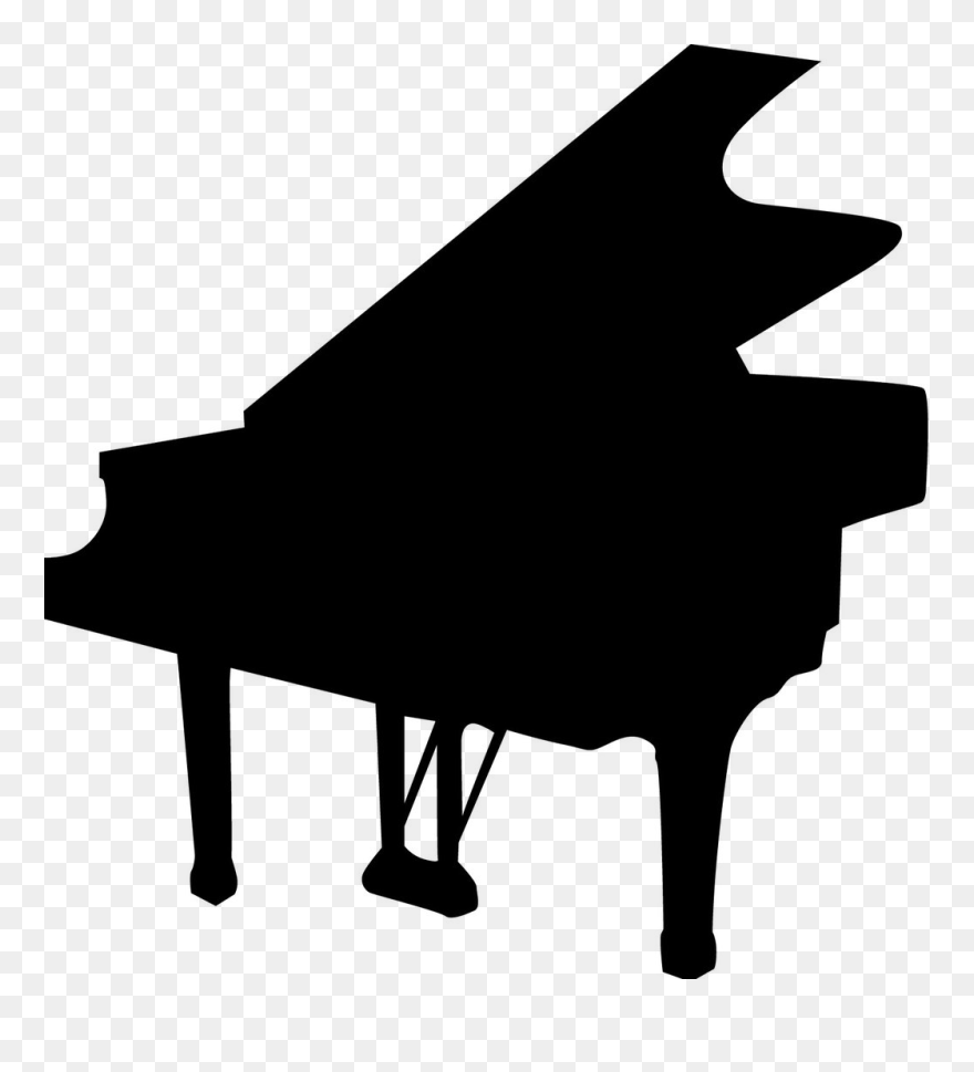 Piano Silhouette Pianist Violin - Silhouette Of A Piano Clipart