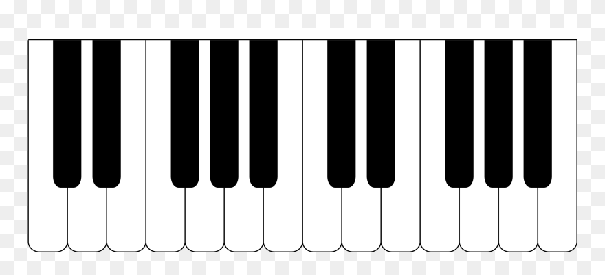 Clipart Piano Keyboard Silhouette - Clavier Noir Et Blanc Piano - Png Download